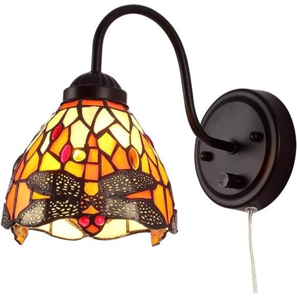 Bedside Wall Mount Lamp with Dimmable Switch, Industrial Vintage - Picture 1 of 8